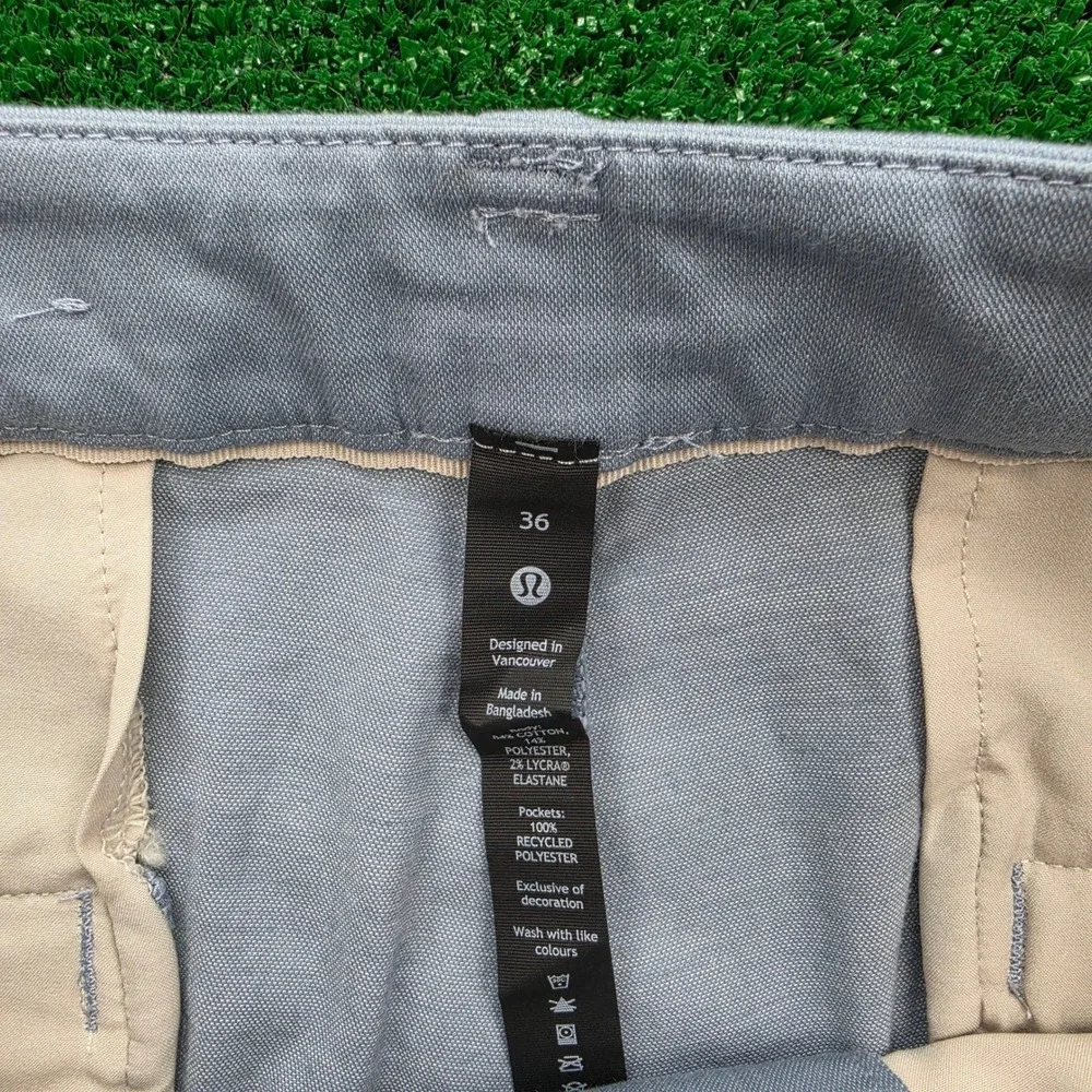 Lululemon Commission Shorts Mens 36 Slate Blue Chino Flat Front Golf Preppy